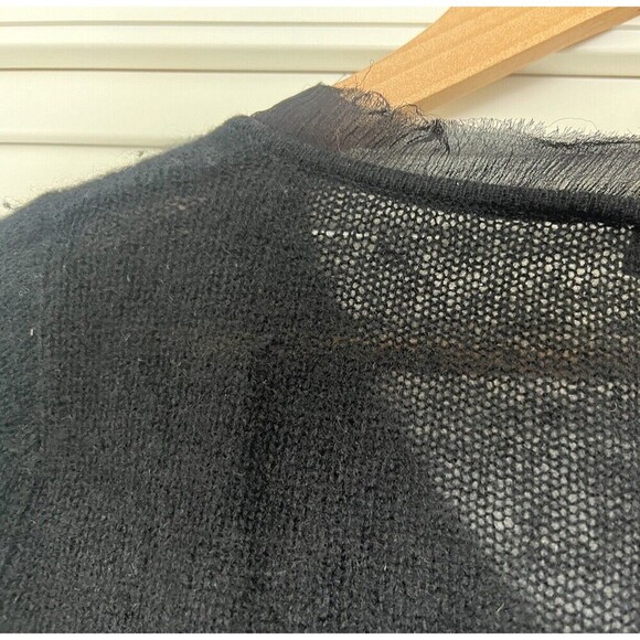 Magaschoni 100% Cashmere Black Sweater SZ S Embellished Floral Crochet Neckline - Picture 4 of 8